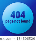 blue icon 404 error page not found 134606520