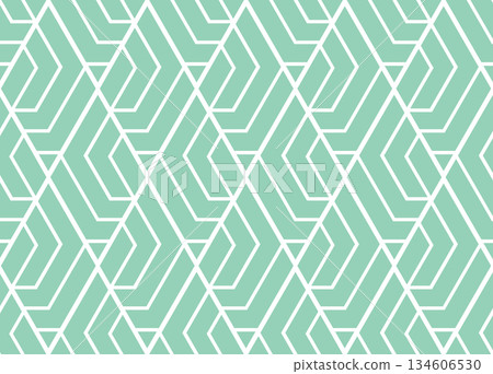 Abstract geometric pattern. A seamless vector background. White and green ornament. Graphic modern pattern. Simple lattice graphic design 134606530