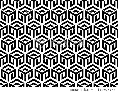 Abstract geometric pattern. A seamless vector background. White and black ornament. Graphic modern pattern. Simple lattice graphic design. 134606572