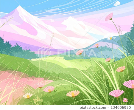 landscape with mountains 134606950