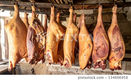 dried fish on the counter 134606958