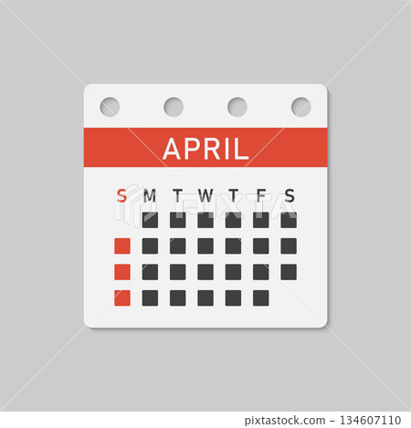 Vector template icon page calendar, month April Vector template icon page calendar, month April 134607110