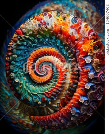 fractal illustration of bright background 134607408