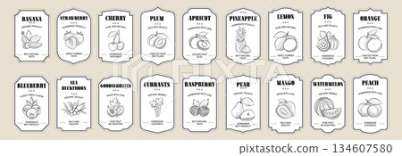 Vintage Black and White Label Set with Decorative Frames, Retro Badges and Royal Stickers for Packaging and Branding Design Vintage Black and White Label Set with Decorative Frames, Retro Badges and Royal Stickers for Packaging and Branding Design 134607580