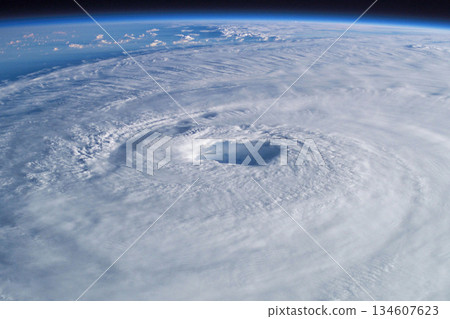 Hurricane Melissa 2025. Powerful hurricane seen from space with a clearly defined eye, swirling clouds. Super Typhoon, tropical storm, cyclone, hurricane, tornado, over ocean. Weather background Hurricane Melissa 2025. Powerful hurricane seen from space with a clearly defined eye, swirling clouds. Super Typhoon, tropical storm, cyclone, hurricane, tornado, over ocean. Weather background 134607623