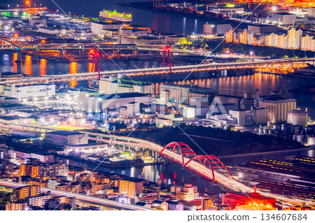 從神戶Scuperobashi的夜景 134607684