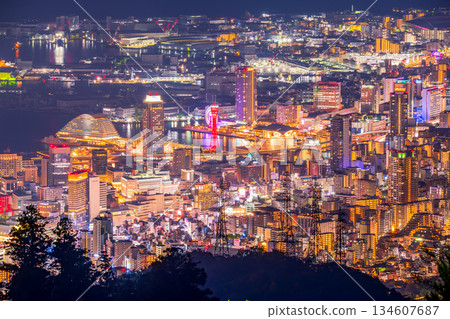 從神戶Scuperobashi的夜景 從神戶Scuperobashi的夜景 134607687