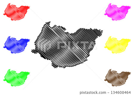 Imereti region (Republic of Georgia - country, Administrative divisions of Georgia) map vector illustration, scribble sketch Imereti map Imereti region (Republic of Georgia - country, Administrative divisions of Georgia) map vector illustration, scribble sketch Imereti map 134608464