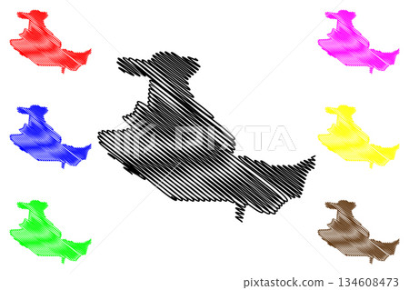 Tbilisi region (Republic of Georgia - country, Administrative divisions of Georgia) map vector illustration, scribble sketch Tiflis map Tbilisi region (Republic of Georgia - country, Administrative divisions of Georgia) map vector illustration, scribble sketch Tiflis map 134608473