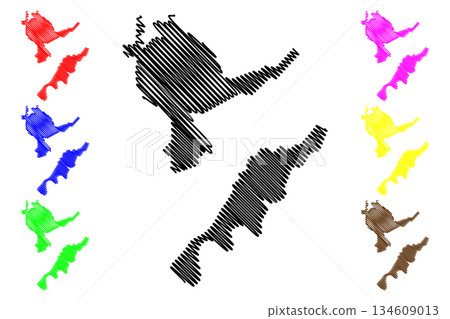 Dubasari District (Republic of Moldova, Administrative divisions of Moldova) map vector illustration, scribble sketch Dubasari map 134609013