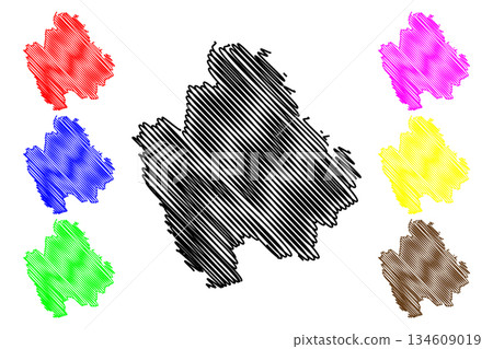 Hincesti District (Republic of Moldova, Administrative divisions of Moldova) map vector illustration, scribble sketch Hincesti map 134609019