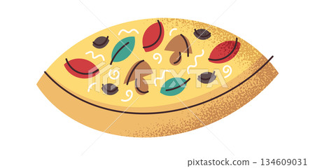 Cooked pizza favorite savory snack Cooked pizza favorite savory snack 134609031