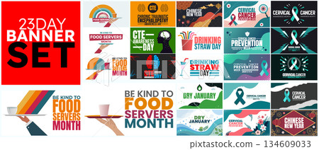 23 Days banner set design templet 23 Days banner set design templet 134609033