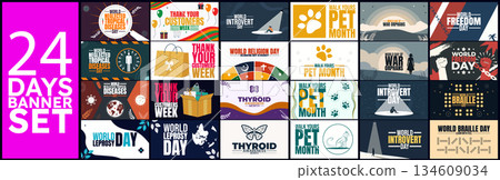 24 days banner poster design set 134609034