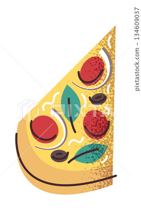Pizza slice tasty snack sticker 134609037