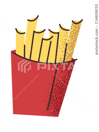 Red French fries paper pack 134609050