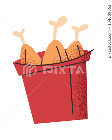 Fried chicken leg food pack Fried chicken leg food pack 134609052