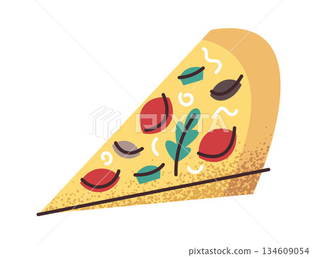 Pizza slice sticker fast food Pizza slice sticker fast food 134609054