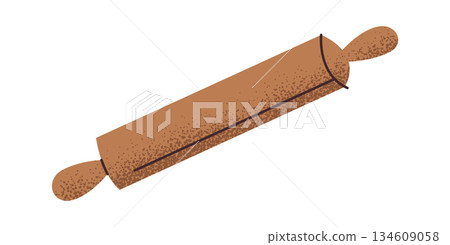 Wooden rolling pin for dough Wooden rolling pin for dough 134609058