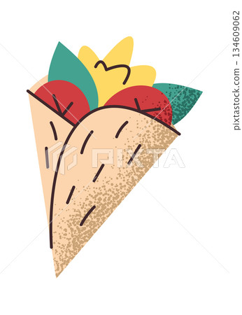 Appetizing tortilla street food sticker 134609062