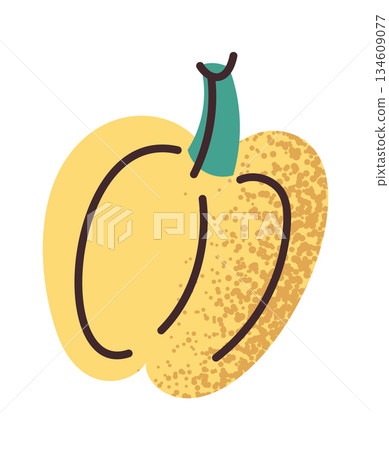 Yellow pepper fresh vegetable sticker 134609077