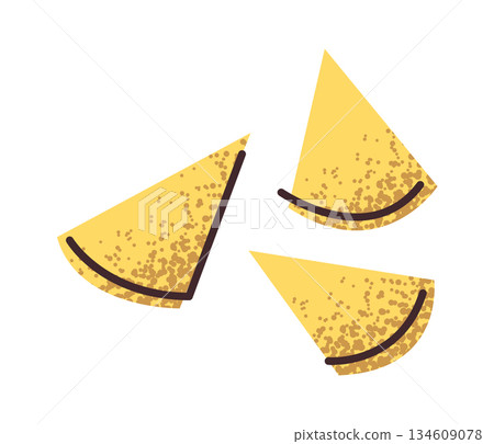 Crispy triangle potato chips sticker 134609078