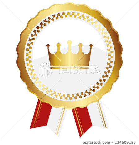 Luxurious crown emblem in white and gold Luxurious crown emblem in white and gold 134609185