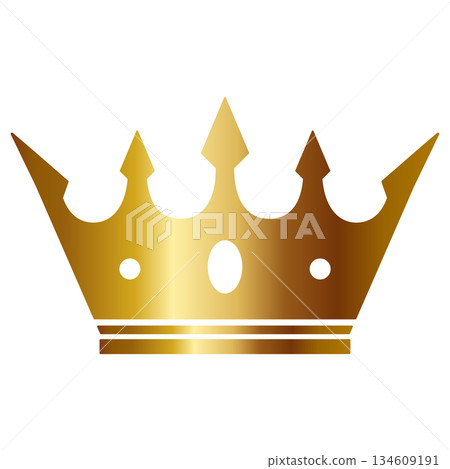 Luxurious crown icon, gold 134609191