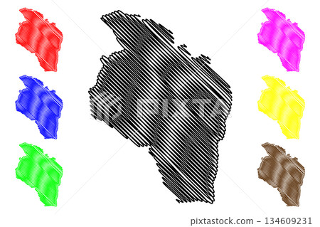 Govi-Altai Province (aimags, Provinces of Mongolia) map vector illustration, scribble sketch Govi-Altai (Gobi-Altai) Aimag map Govi-Altai Province (aimags, Provinces of Mongolia) map vector illustration, scribble sketch Govi-Altai (Gobi-Altai) Aimag map 134609231