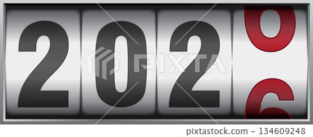 mechanical counter showing 2026 mechanical counter showing 2026 134609248