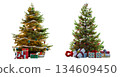 christmas tree and decorations 134609450