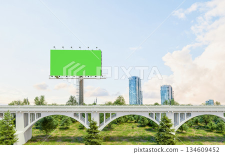 Billboard mockup in city and park Billboard mockup in city and park 134609452