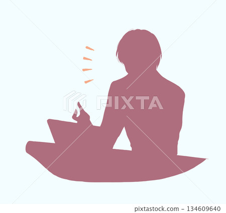 Talking man laptop silhouette 134609640