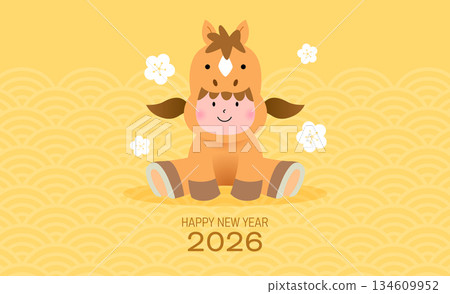 Cute child in a zodiac horse costume 134609952