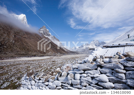 Landscape from Pheriche town area, EBC trekking, Nepal Landscape from Pheriche town area, EBC trekking, Nepal 134610090