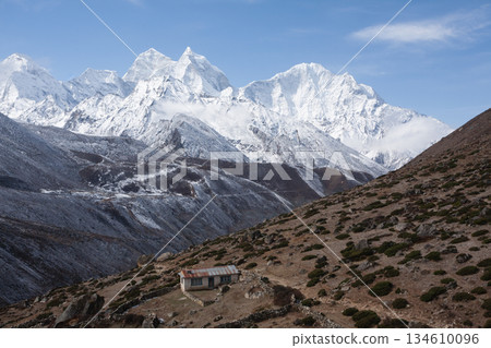 Landscape from Pheriche town area, EBC trekking, Nepal Landscape from Pheriche town area, EBC trekking, Nepal 134610096