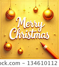 The image shows a Merry Christmas greeting card in English 134610112