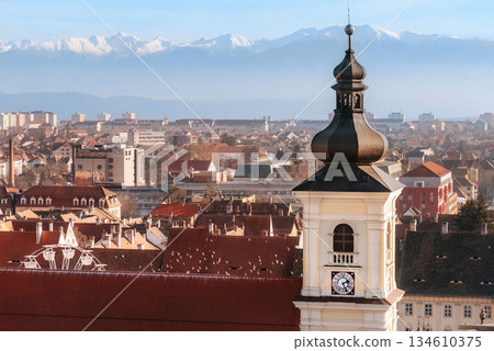 Clock Tower in Historic Center of Sibiu 134610375