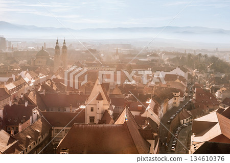 Panoramic view of Historic Center of Sibiu Panoramic view of Historic Center of Sibiu 134610376