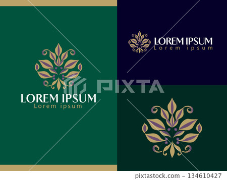 Royal Botanical Crest logo. A Symbol of Nature and Elegance Royal Botanical Crest logo. A Symbol of Nature and Elegance 134610427