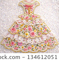 Dainty Dress Embroidery Art Illustration 134612051