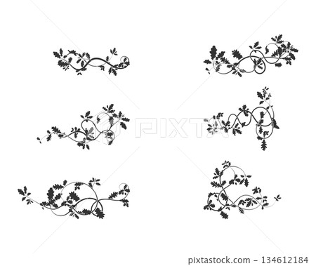 Beautiful oak weaving patterns with floral element 134612184