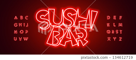 Chopstick Font Logo Neon Alphabet Vector Letter Set Modern Typography, Creative Typographic Design for Asian Food Restaurant Title Text, Typo Menu Headline, Type Symbol Sushi Fonts. Vector Typeface Chopstick Font Logo Neon Alphabet Vector Letter Set Modern Typography, Creative Typographic Design for Asian Food Restaurant Title Text, Typo Menu Headline, Type Symbol Sushi Fonts. Vector Typeface 134612719