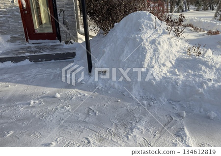 Snowy Sidewalk After Severe Winter Storm 134612819