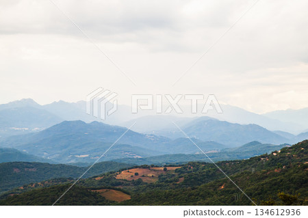 Mountain landscape photo of Corsica taken on a cloudy summer day. Sartene 134612936