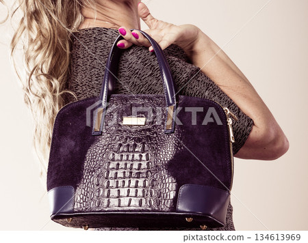 Chic woman with handbag. Chic woman with handbag. 134613969