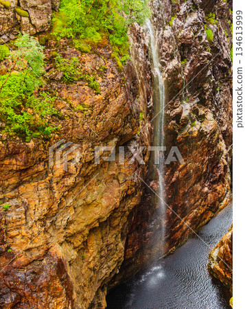 Little waterfall in mountains, Norway. 134613999