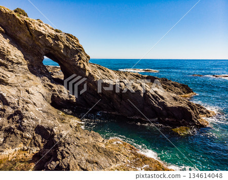 Rocky coast of Villaricos, Almeria Spain 134614048