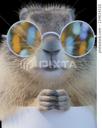 Human like gopher with sun glasses  134614310