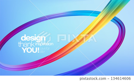 Bright blue gradient provides a vivid canvas for rainbow loops, conveying creativity, gratitude. Vector Illustration Bright blue gradient provides a vivid canvas for rainbow loops, conveying creativity, gratitude. Vector Illustration 134614606